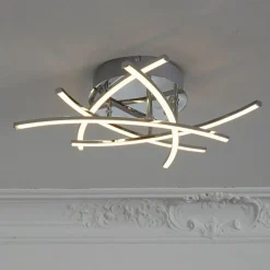 Loftlamper|Loftlamper ^ FISCHER & HONSEL LED-loftlampe Cross tunable white, 5 lys, krom