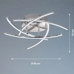 Loftlamper|Loftlamper ^ FISCHER & HONSEL LED-loftlampe Cross tunable white, 5 lys, krom