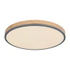 Globo Gang|Loftlamper > LED-loftlampe Doro, Ø 60 cm, mørk grafit/træ, træ, CCT