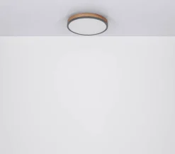 Globo Gang|Loftlamper > LED-loftlampe Doro, Ø 60 cm, mørk grafit/træ, træ, CCT