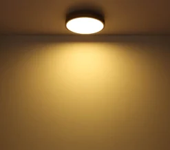 Gang|Loftlamper ^ Globo LED-loftlampe Doro, Ø 45 cm, mørk grafit/træ, træ, CCT