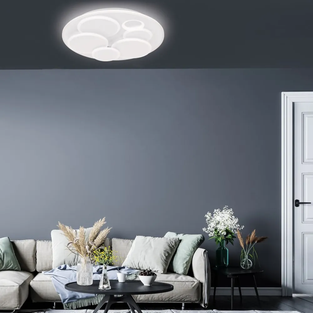 FISCHER & HONSEL Loftlamper|Loftlamper > LED-loftlampe Dots, hvid, Ø 50 cm, metal/akryl, CCT