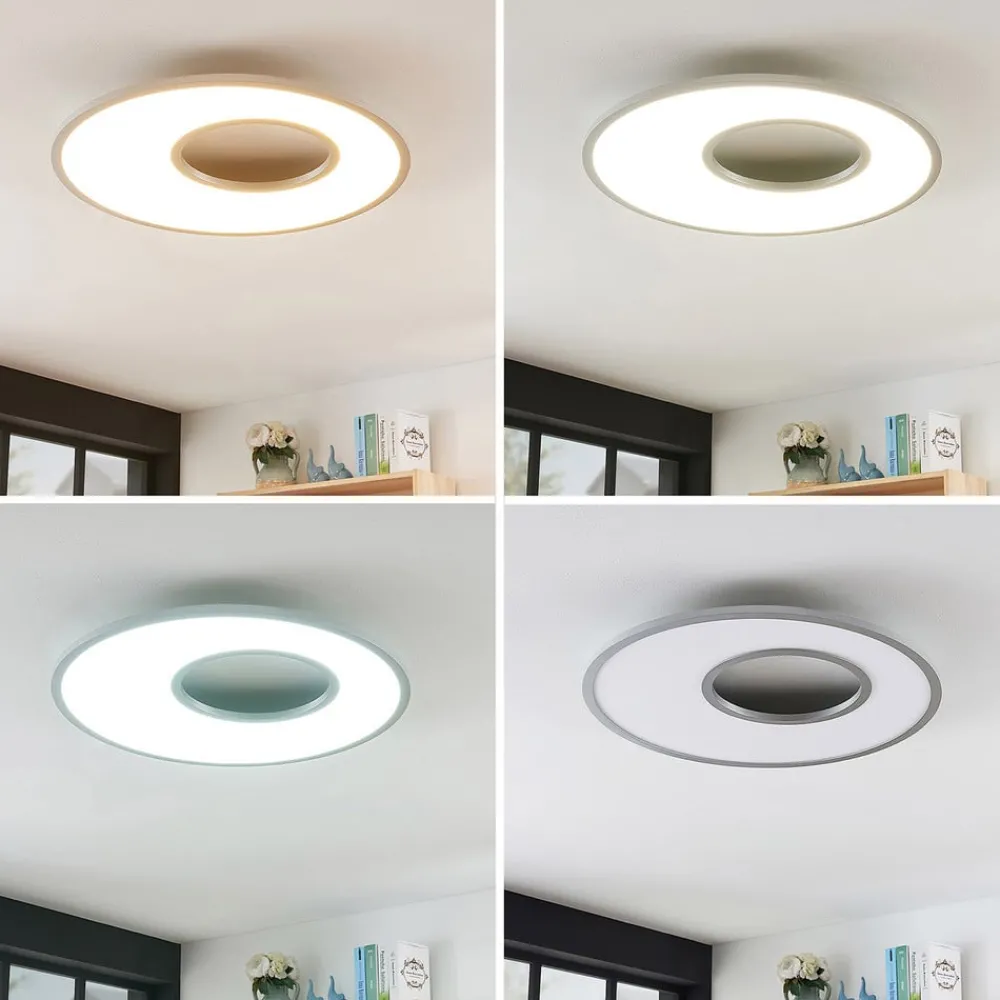Lucande Arbejdsrum/Kontor|Loftlamper > LED-loftlampe Durun, dæmpbar, CCT, rund, 60 cm
