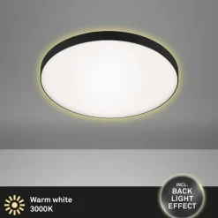 Briloner Loftlamper > LED-loftlampe Flet med baggrundsbelysning, Ø 35,5 cm
