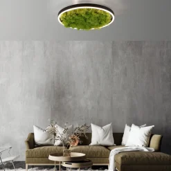 Gang|Loftlamper ^ JUST LIGHT. GmbH LED-loftlampe Grøn Ritus, mos dæmpbar Ø39,3cm