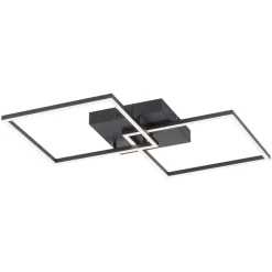 JUST LIGHT. GmbH Loftlamper > LED-loftlampe Iven, dæmpbar, sort, 53x53cm