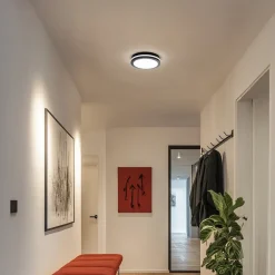 Udendørs Loftlamper ^ Milagro Lighting LED-loftlampe Marlon, Ø 22 cm, sort, plast, IP54