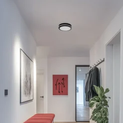 Udendørs Loftlamper ^ Milagro Lighting LED-loftlampe Marlon, Ø 22 cm, sort, plast, IP54