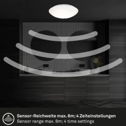Briloner Loftlamper > LED-loftlampe med sensor Elipso IP44 4.000K Ø38cm