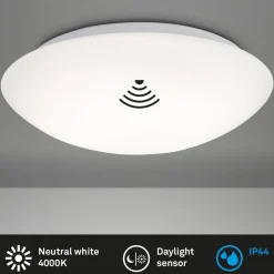 Briloner Loftlamper > LED-loftlampe med sensor Elipso IP44 4.000K Ø38cm