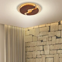 Paul Neuhaus Loftlamper|Loftlamper > LED-loftlampe Nevis, rund, Ø 50 cm, brun-guld
