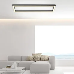 PURE Loftlamper > LED-loftlampe Lines, 110 x 30 cm, antracit, fjernbetjening