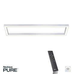 PURE Loftlamper > LED-loftlampe Lines, 110 x 30 cm, sølv, CCT, fjernbetjening
