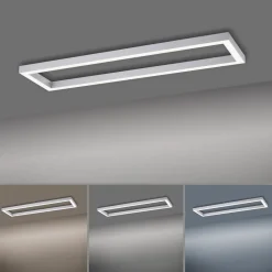 PURE Loftlamper > LED-loftlampe Lines, 110 x 30 cm, sølv, CCT, fjernbetjening