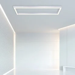 PURE Loftlamper > LED-loftlampe Lines, 110 x 30 cm, sølv, CCT, fjernbetjening