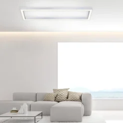 PURE Loftlamper > LED-loftlampe Lines, 110 x 30 cm, sølv, CCT, fjernbetjening