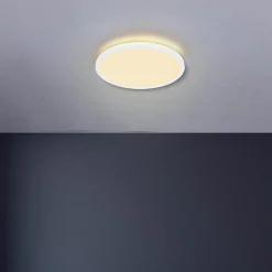 Globo Loftlamper > LED-loftlampe Sapana, hvid, Ø 42 cm, plast, IP44