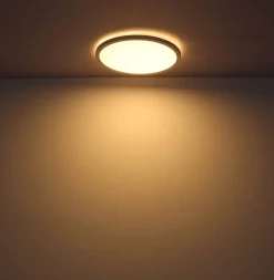 Globo Loftlamper > LED-loftlampe Sapana, hvid, Ø 42 cm, plast, IP44