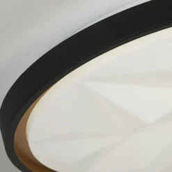 Loftlamper ^ Searchlight LED-loftlampe Satellite sort Ø 42cm stål fjernbetjening