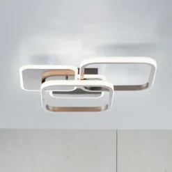 Loftlamper ^ JUST LIGHT. GmbH LED-loftlampe Sevent, kantet, 3.000 K, stål