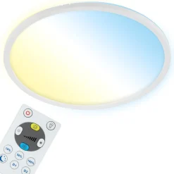 Arbejdsrum/Kontor ^ Briloner LED-loftlampe Slim S dæmpbar CCT hvid Ø 29 cm