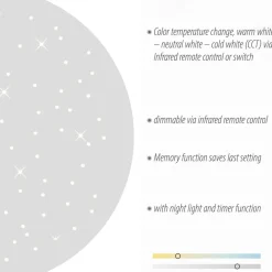 JUST LIGHT. GmbH Loftlamper|Loftlamper > LED-loftlampe Sparkle CCT dæmpbar hvid Ø 48cm