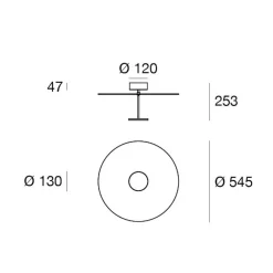 Loftlamper ^ Linea Light LED-loftlampe Stilo_S, sort, Ø 55 cm