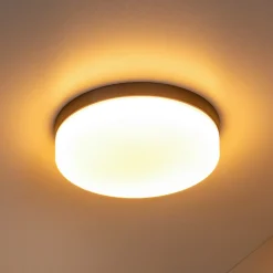 Lucide Loftlamper > LED-loftlampe til badeværelset Biskit, sort, Ø 23 cm, plast