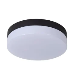 Lucide Loftlamper > LED-loftlampe til badeværelset Biskit, sort, Ø 23 cm, plast