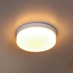 Lucide Loftlamper > LED-loftlampe til badeværelset Biskit, hvid, Ø 23 cm, plast