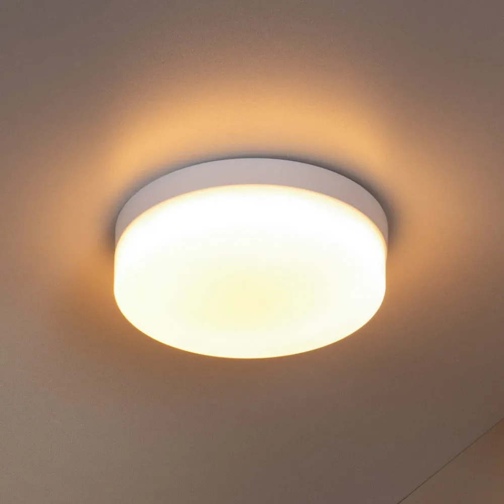 Lucide Loftlamper > LED-loftlampe til badeværelset Biskit, hvid, Ø 23 cm, plast