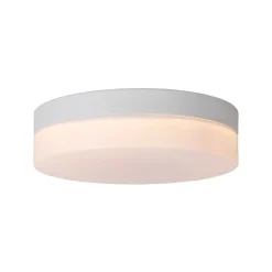 Lucide Loftlamper > LED-loftlampe til badeværelset Biskit, hvid, Ø 23 cm, plast