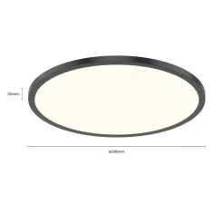 Loftlamper|Loftlamper ^ Brilliant LED-loftlampe Tuco CCT, dæmpbar, sort Ø 50 cm