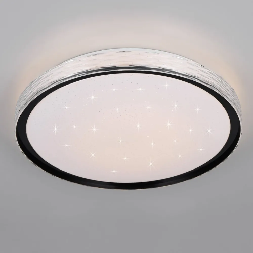 Reality Leuchten Loftlamper > LED-loftlampe Varda, sort, Ø 39 cm, fjernbetjening
