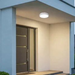 Udendørs Loftlamper ^ Milagro Lighting LED-loftlampe Vera, hvid, plast, Ø 22 cm, IP65