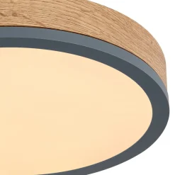 Loftlamper|Loftlamper ^ Globo LED-loftslampe Doro Ø 30 cm mørkt træ, grafit