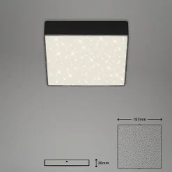 Loftlamper ^ Briloner LED-loftslampe Flame Star, 15,7 x 15,7 cm sort