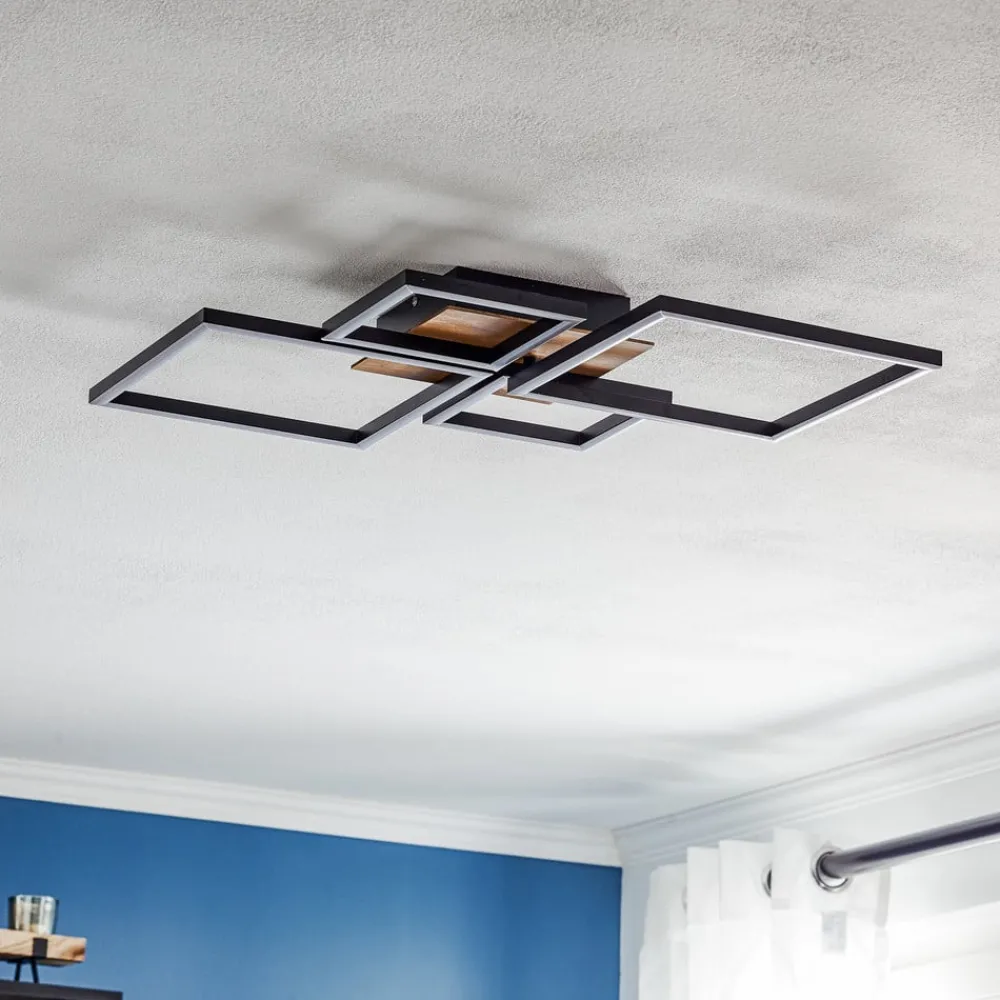 Briloner Loftlamper|Loftlamper > LED-loftslampe Frame, Step dim, 4-lys træ