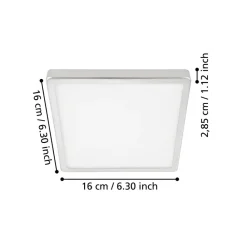 EGLO Loftlamper > LED-loftslampe Fueva 5 IP44 3000K krom 16x16cm