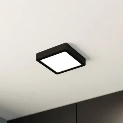 EGLO Loftlamper > LED-loftslampe Fueva 5 IP44 3000K sort 16x16cm