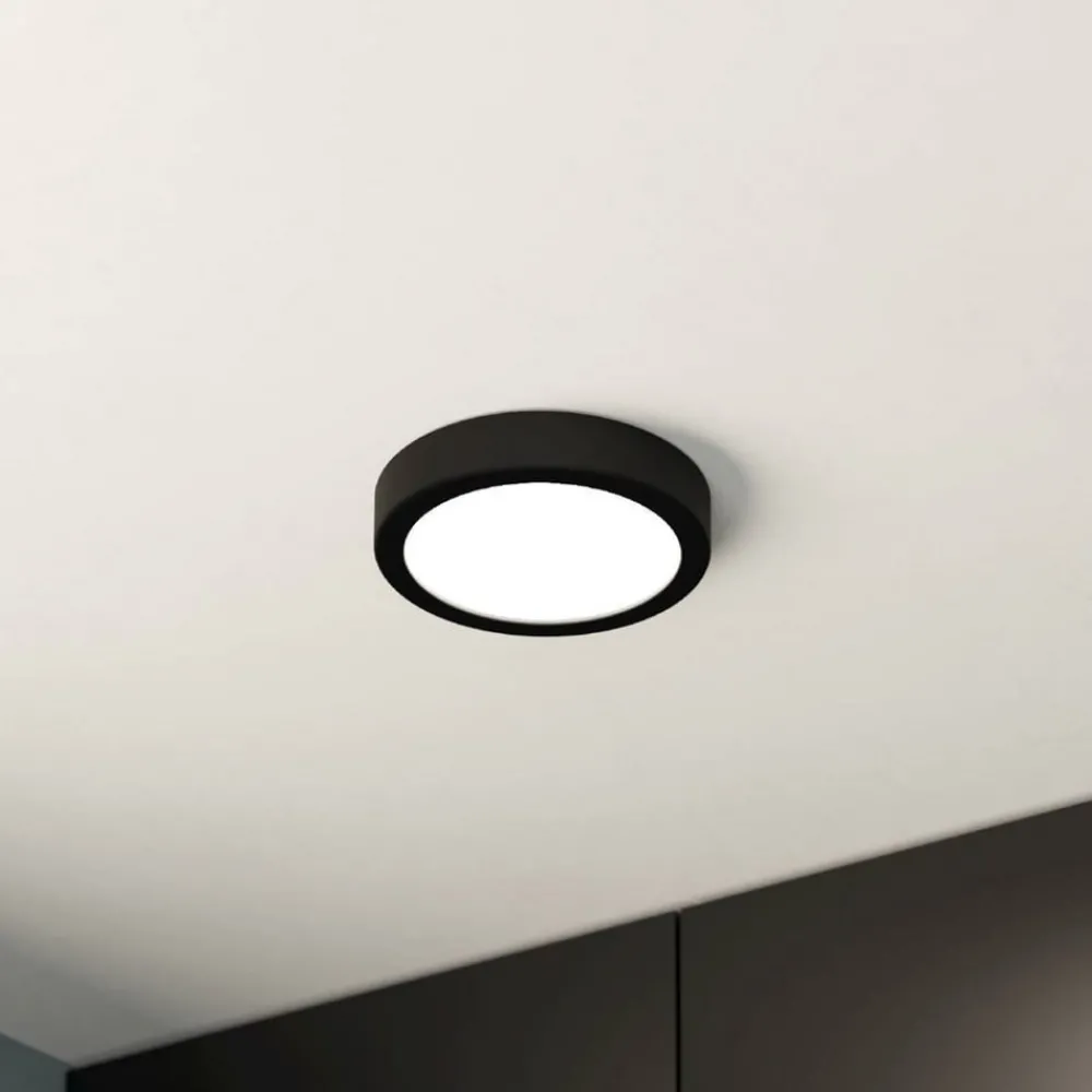 EGLO Loftlamper|Loftlamper > LED-loftslampe Fueva 5 IP44 3000K sort Ø16cm