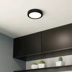 EGLO Loftlamper|Loftlamper > LED-loftslampe Fueva 5 IP44 3000K sort Ø16cm