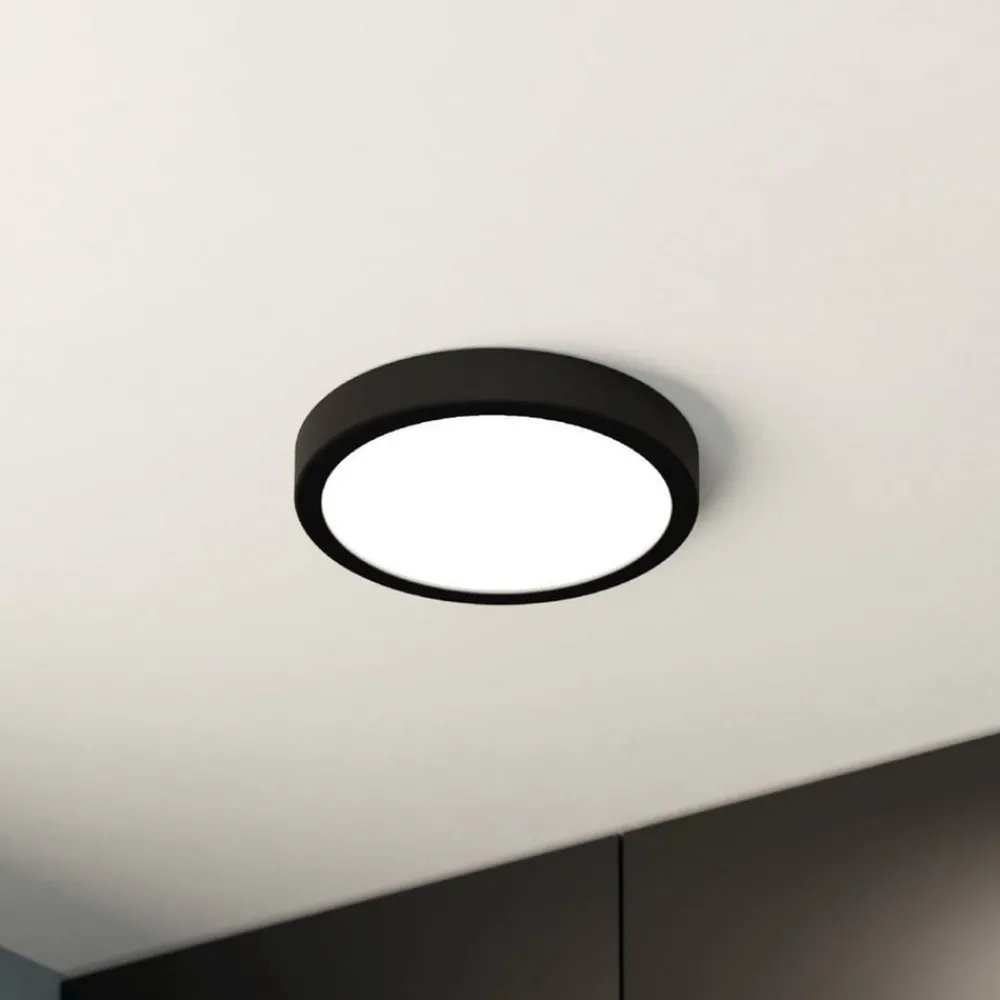 EGLO Loftlamper|Loftlamper > LED-loftslampe Fueva 5 IP44 3000K sort Ø21cm
