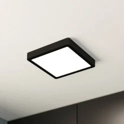 EGLO Loftlamper|Loftlamper > LED-loftslampe Fueva 5 IP44 3000K sort 21x21cm