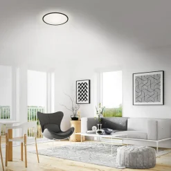 Arbejdsrum/Kontor ^ Briloner LED-loftslampe Lana, baggrundsbelyst effekt Ø28 sort
