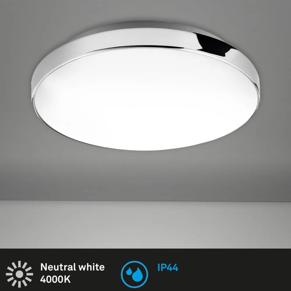 Loftlamper ^ Briloner LED-loftslampe Malbona, kromramme, Ø 28,5 cm