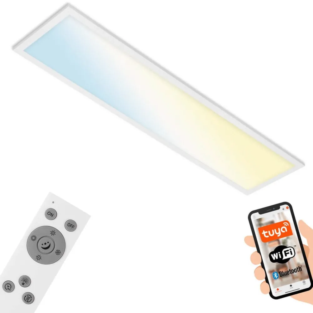 Arbejdsrum/Kontor ^ Briloner LED-loftslampe Piatto S dæmpbar CCT hvid 100x25cm