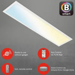 Arbejdsrum/Kontor ^ Briloner LED-loftslampe Piatto S dæmpbar CCT hvid 100x25cm