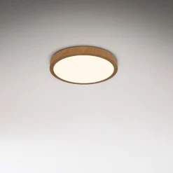 Gang|Loftlamper ^ Briloner LED-loftslampe Runa Wood trælook 3.000 K Ø28cm
