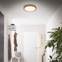 Briloner Arbejdsrum/Kontor|Gang > LED-loftslampe Runa Wood trælook 3.000 K Ø38cm